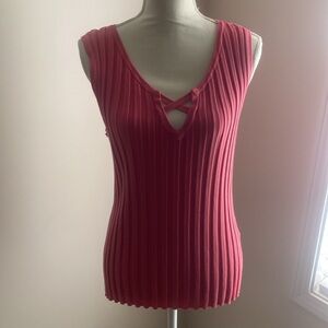 Orange sleeveless August Silk X-LARGE knit blouse